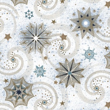 Christmas Stars And Twirls napkins, pack of 20, 33x33 cm