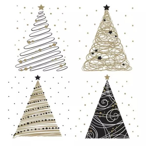 Christmas Stylish Graphic napkins, pack of 20, 33x33 cm