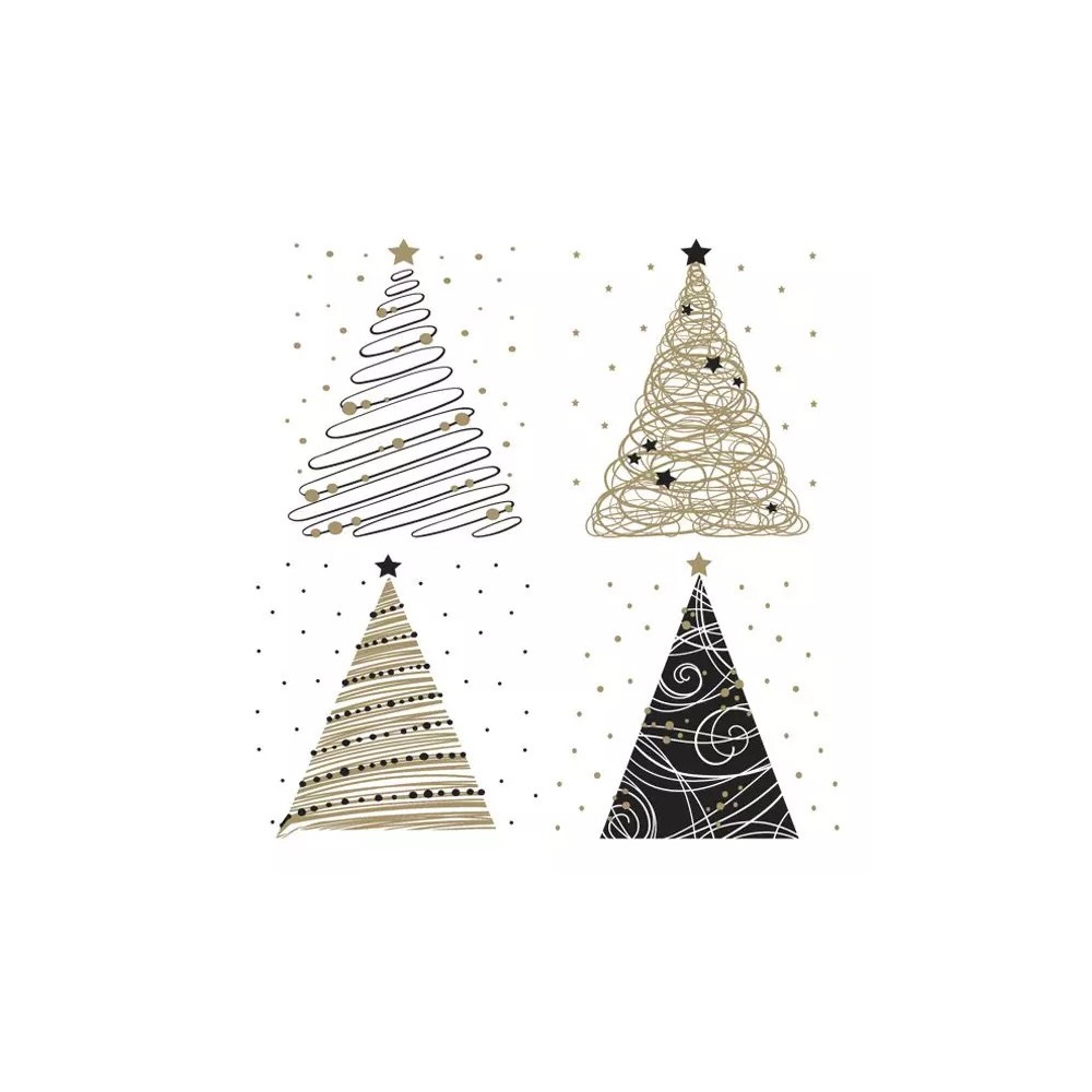 Christmas Stylish Graphic napkins, pack of 20, 33x33 cm