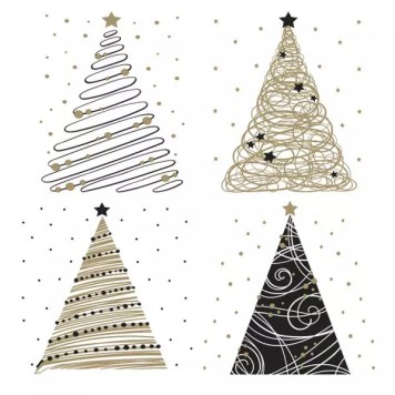 Christmas Stylish Graphic napkins, pack of 20, 33x33 cm