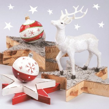 Christmas White Reindeer napkins, pack of 20, 33x33 cm