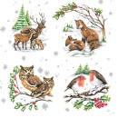 Christmas Winter Animals napkins, pack of 20, 33x33 cm