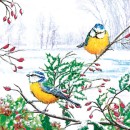 Christmas Winter Tits napkins, pack of 20, 33x33 cm