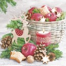 Christmas Wood Reindeer napkins, pack of 20, 33x33 cm