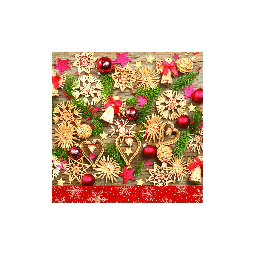 Christmas Wooden Decorations napkins, pack of 20, 33x33 cm