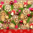 Christmas Wooden Decorations napkins, pack of 20, 33x33 cm