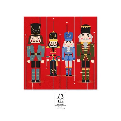 Christmas Wooden Nutcracker i napkin 20 pcs 33x33 cm