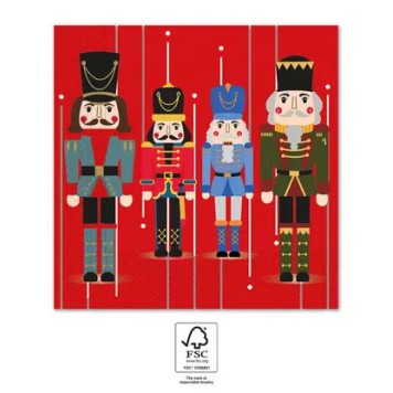 Christmas Wooden Nutcracker i napkin 20 pcs 33x33 cm