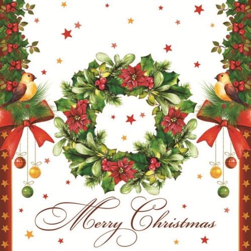 Christmas Wreath napkins, pack of 20, 33x33 cm