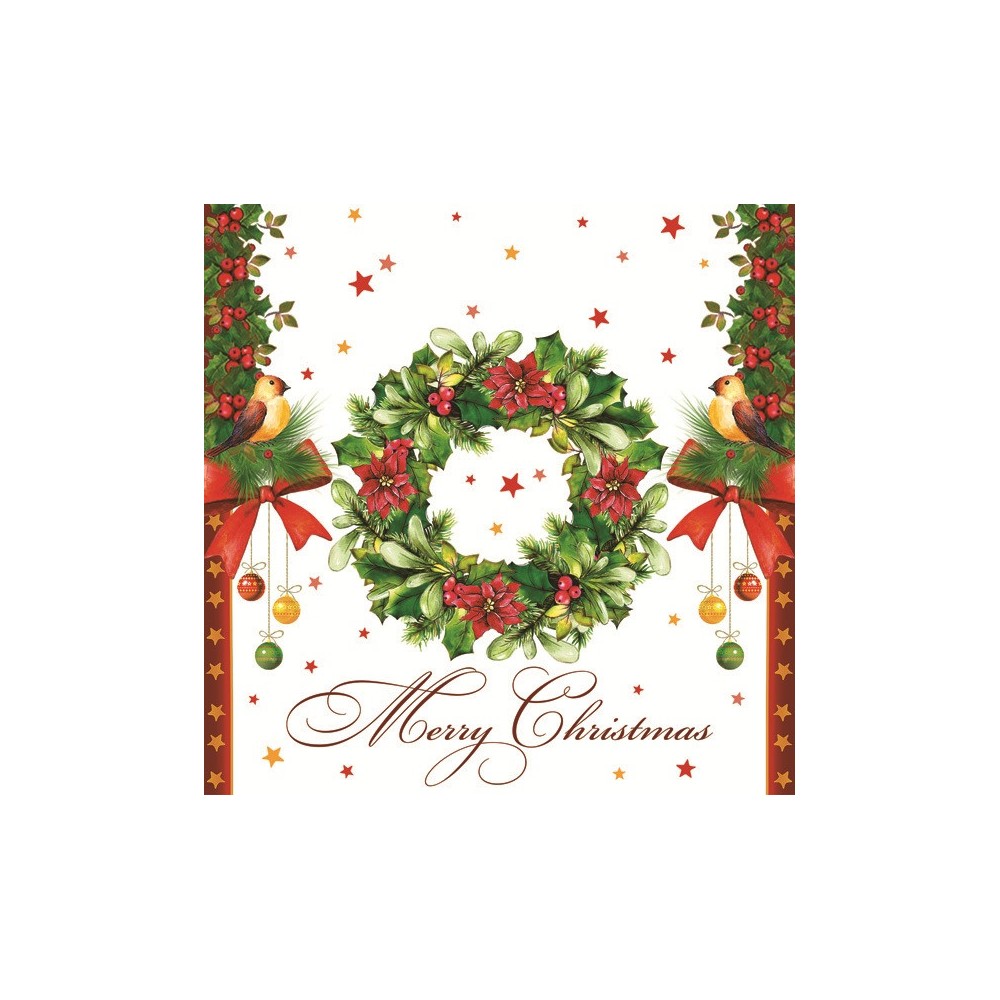 Christmas Wreath napkins, pack of 20, 33x33 cm