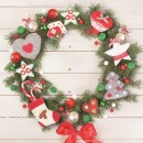 Christmas Wreath with Felt napkins, pack of 20, 33x33 cm