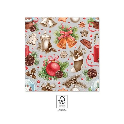 Christmas Xmas Gifts i napkin 20 pcs 33x33 cm FSC