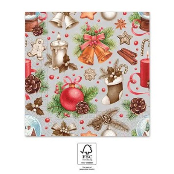 Christmas Xmas Gifts i napkin 20 pcs 33x33 cm FSC