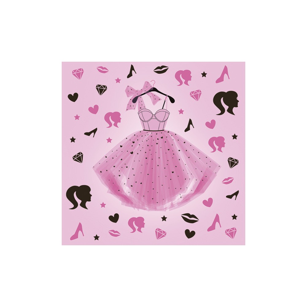 Colour Party Dress Girls' Napkin 20 pcs 33x33 cm