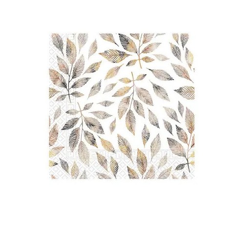 Flower Grey Branches Leaf napkin, pack of 20, 33x33 cm