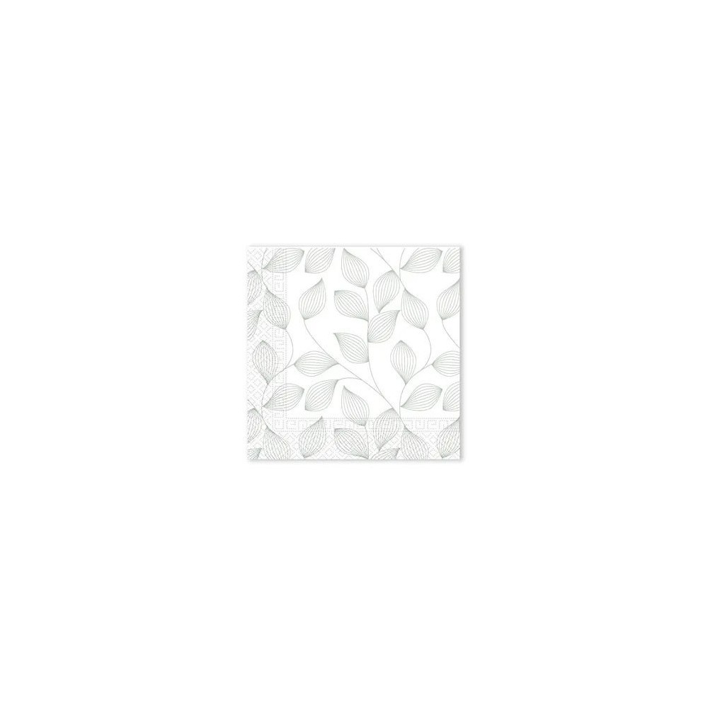 Flower Grey Leaf Napkin 20 pcs 33x33 cm FSC