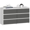 KOMODA CL100 6SZ PK BIAŁA / SZARA