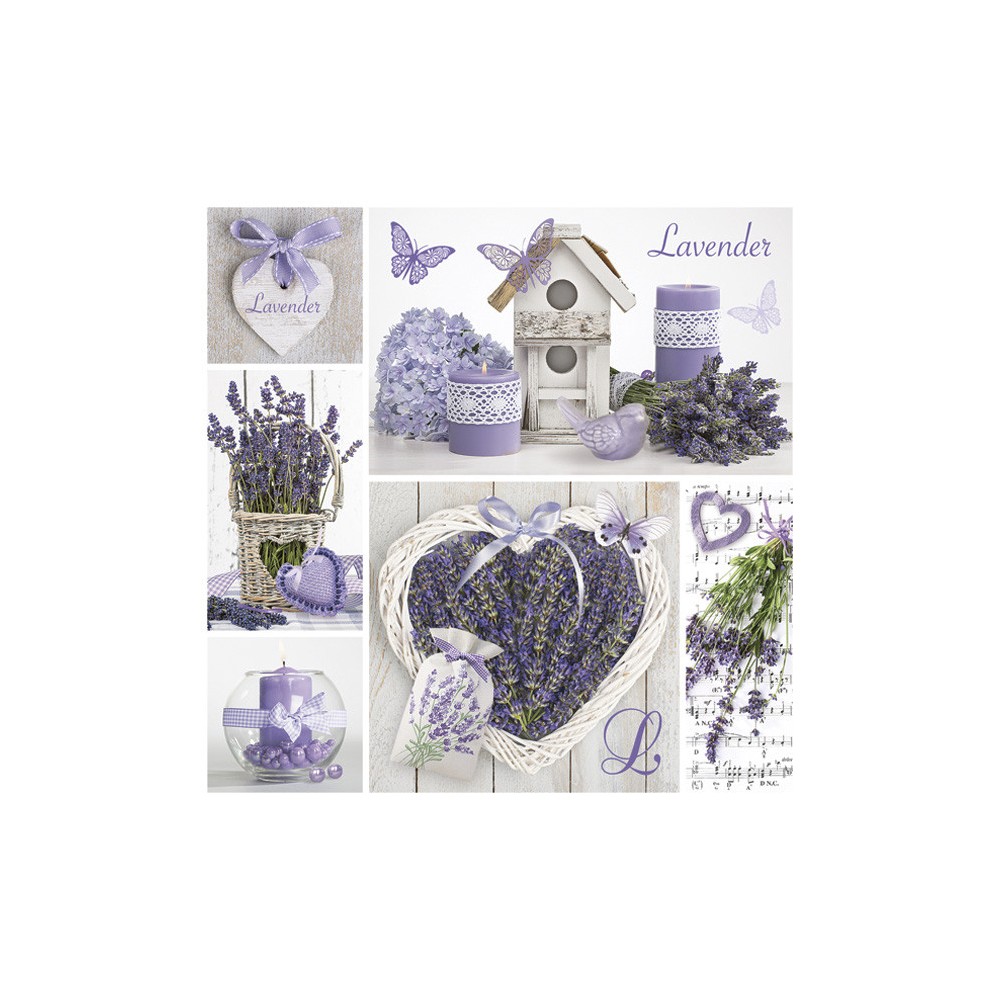 Flower Collage Lavender Napkin 20 pcs 33x33 cm