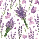 Flower Violet Butterflies Lavender napkin set of 20, 33x33 cm