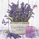 Flower Wooden Pot Lavender napkin, pack of 20, 33x33 cm