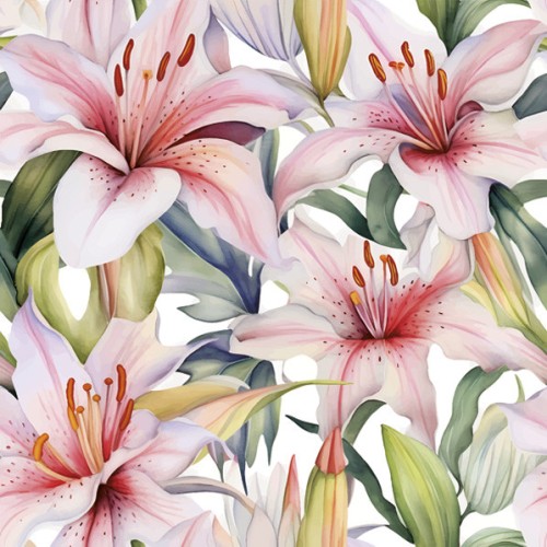 Flower Light Pink Lily Napkin Pack of 20 33x33 cm