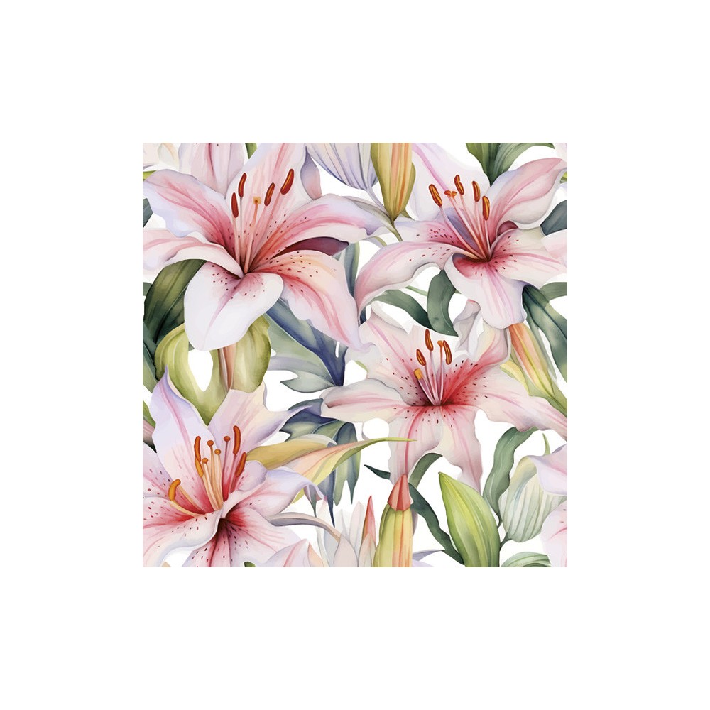 Flower Light Pink Lily Napkin Pack of 20 33x33 cm