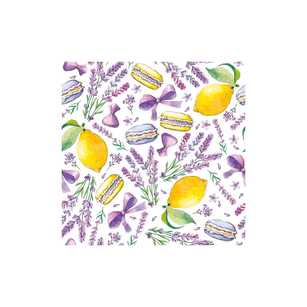 Cookie Limes and Lavender Macaron napkin set of 20, 33x33 cm