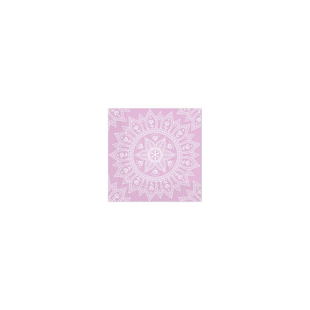 Colour Purple White Mandala napkin 20 pcs, 33x33 cm FSC