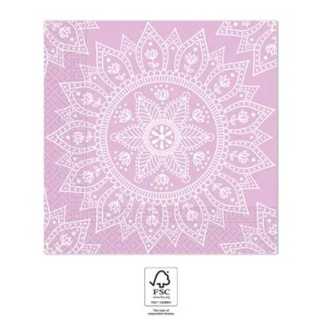 Colour Purple White Mandala napkin 20 pcs, 33x33 cm FSC
