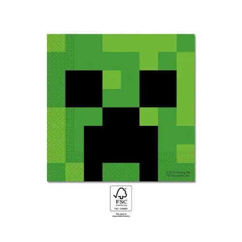 Minecraft Green 20-pack napkins 33x33 cm FSC