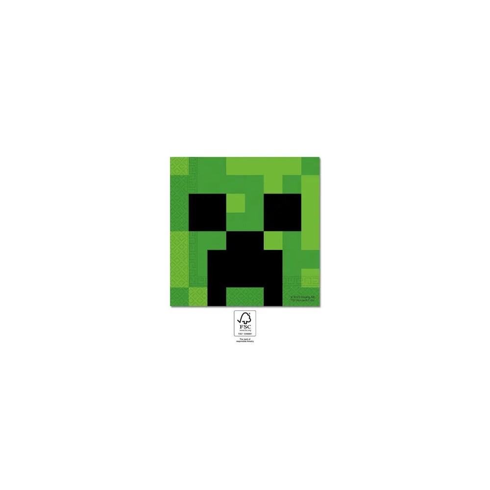 Minecraft Green 20-pack napkins 33x33 cm FSC
