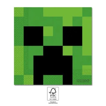 Minecraft Green 20-pack napkins 33x33 cm FSC