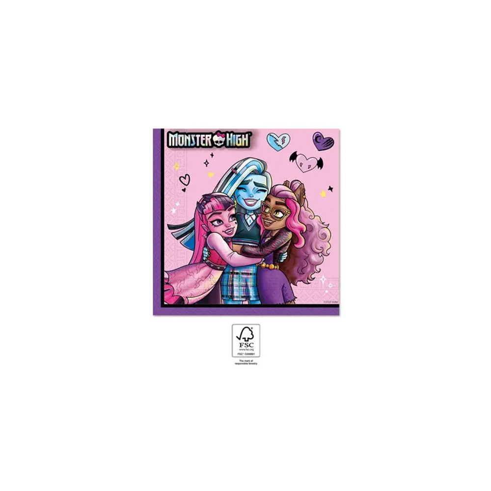 Monster High Friends napkin 20 pcs 33x33 cm FSC
