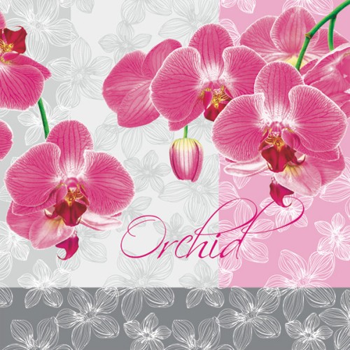Flower Romantic Orchid napkin 20 pcs 33x33 cm