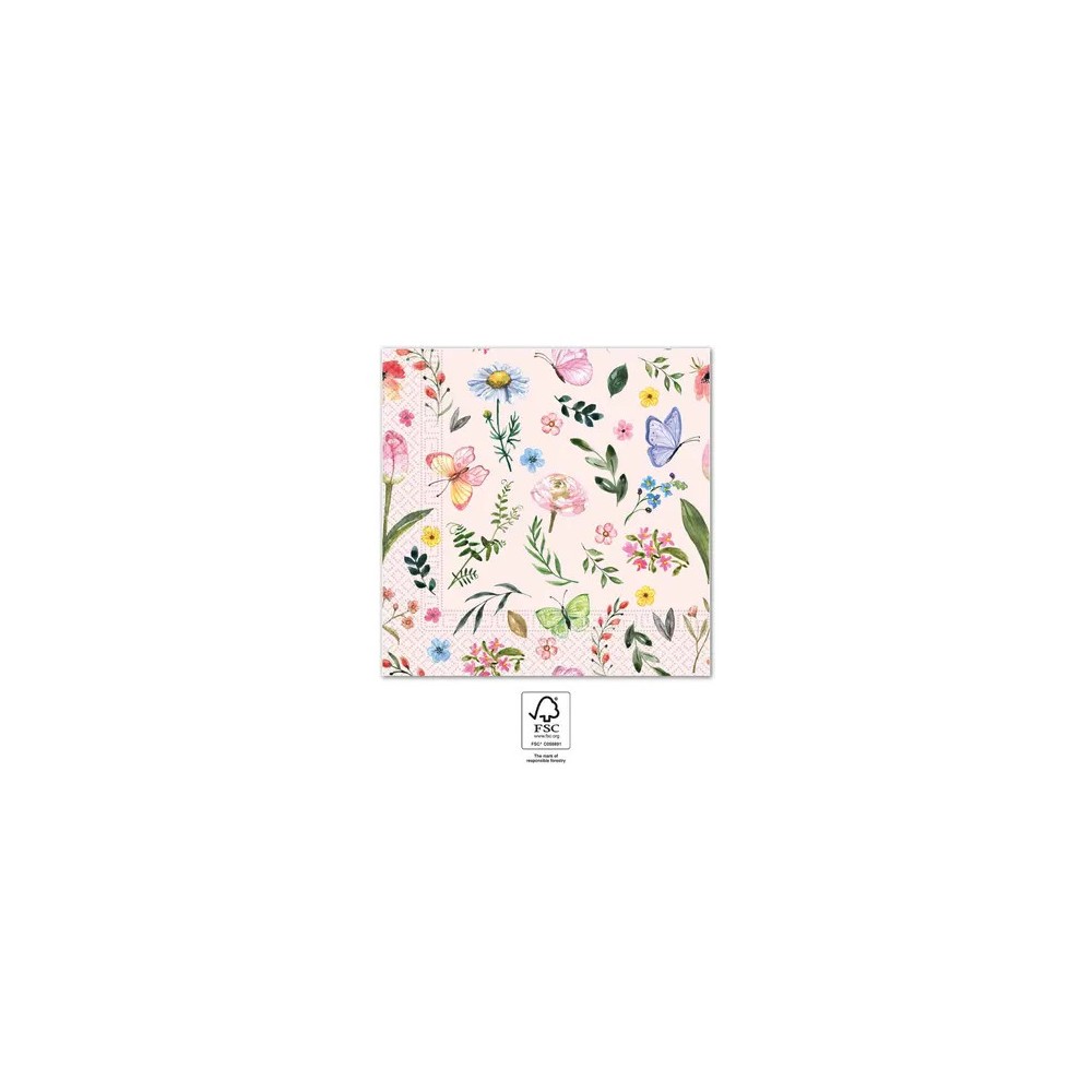 Butterfly Pink 20 pcs napkin 33x33 cm FSC