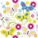 Butterfly With Flowers 20-piece napkin 33x33 cm