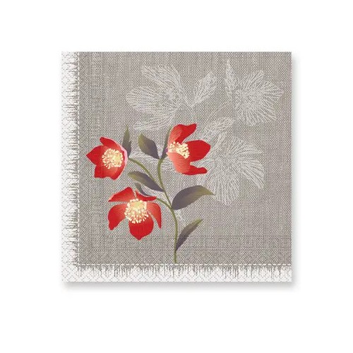 Flower Poppies Poppies Napkin 20 pcs, 33x33 cm FSC