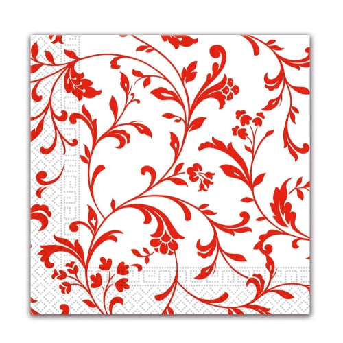 Flower Arabesque Red Red Patterned Napkin 20 pcs 33x33 cm FSC