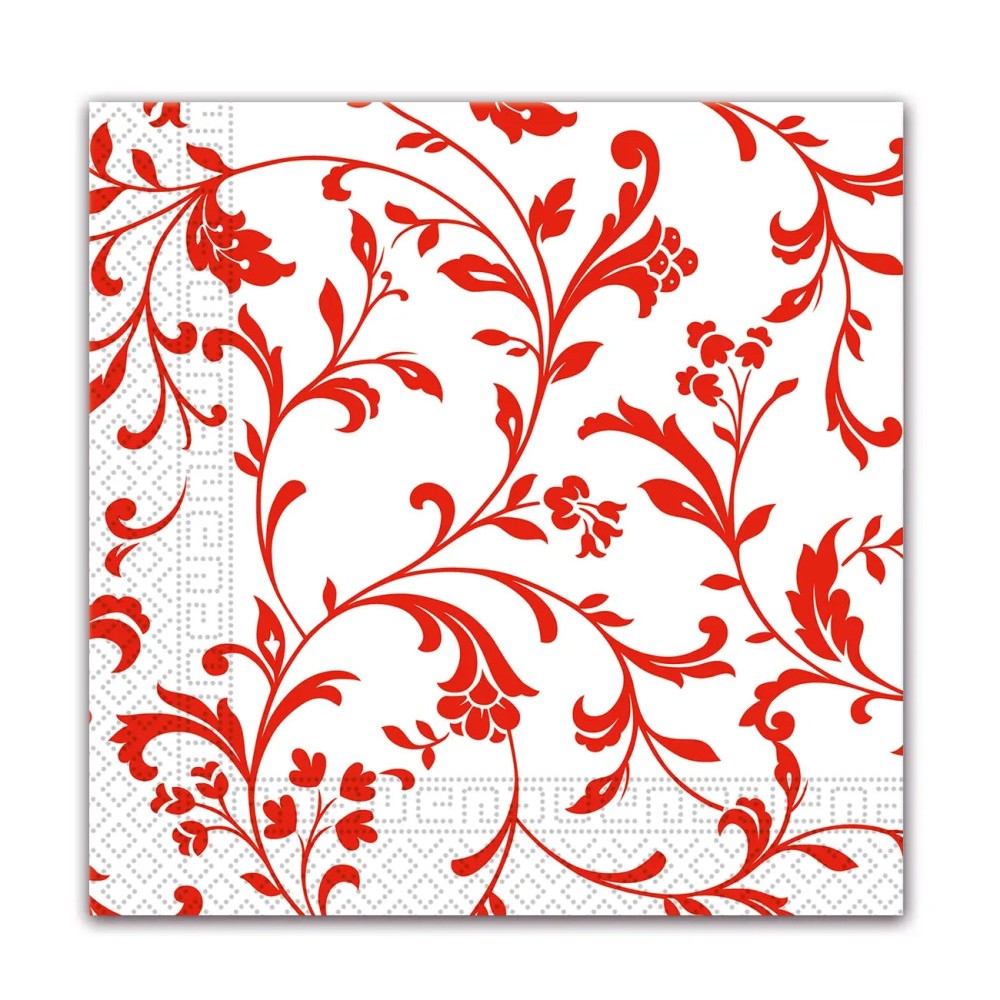 Flower Arabesque Red Red Patterned Napkin 20 pcs 33x33 cm FSC