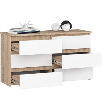 KOMODA CL100 6SZ PK DĄB SONOMA / BIAŁA