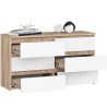 KOMODA CL100 6SZ PK DĄB SONOMA / BIAŁA