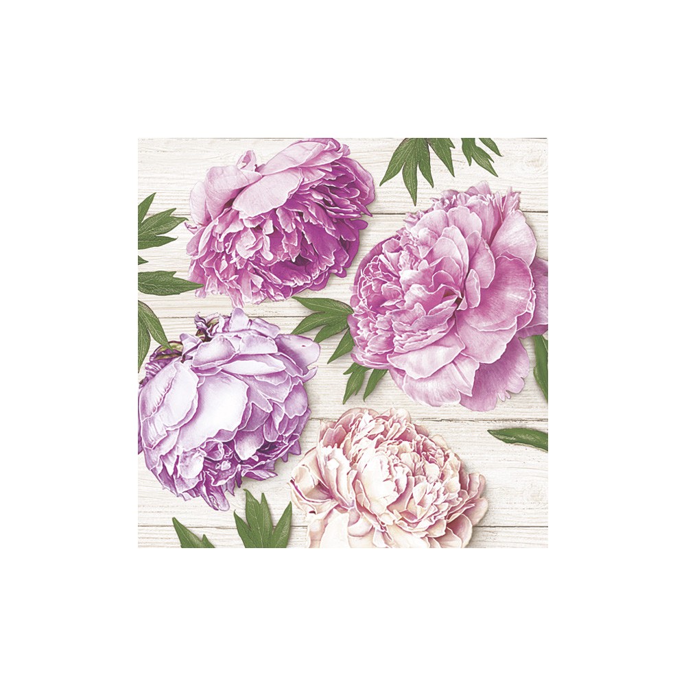 Flower White Wood Peony Napkin 20 pcs 33x33 cm