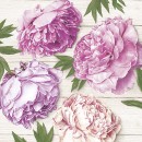 Flower White Wood Peony Napkin 20 pcs 33x33 cm