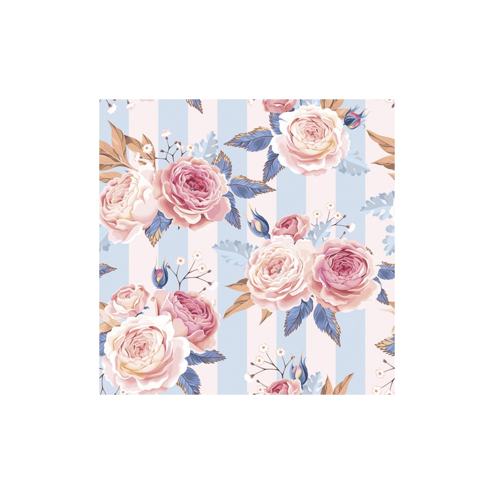 Flower Blue Stripes Rose Napkin 20 pcs 33x33 cm