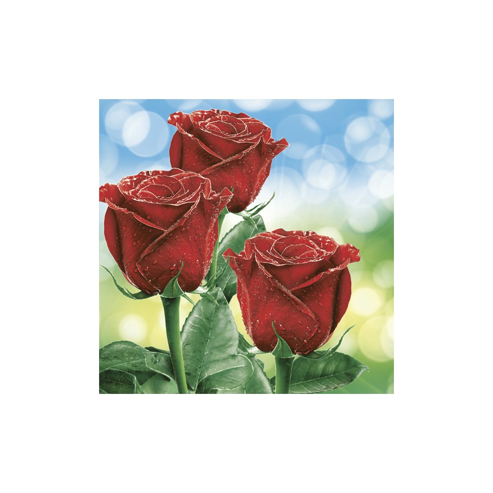 Flower Classic Red Roses Rose Classic Red Napkin 20 pcs 33x33 cm