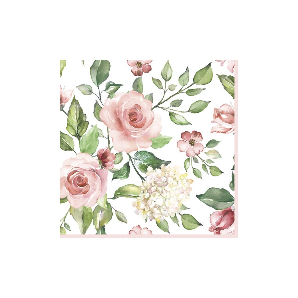 Flower Hydrangea Rose napkin 20 pcs 33x33 cm