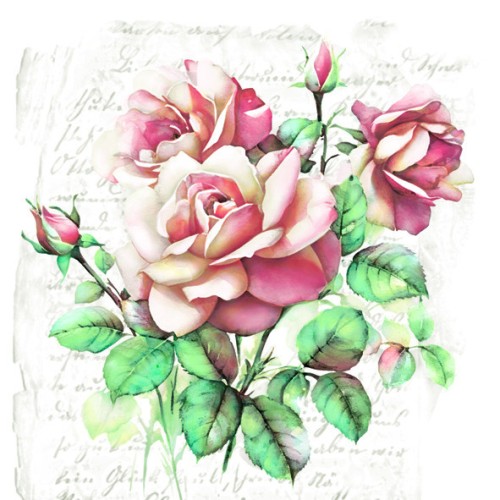 Flower Subtle Classic Rose Napkin 20 pcs 33x33 cm