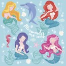 Mermaid Pastel napkin 20 pcs 33x33 cm
