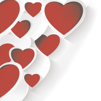 Love 3D Hearts napkin pack of 20, 33x33 cm