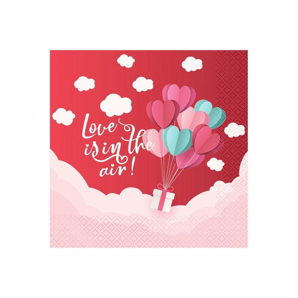 Love Love Is In The Air Red napkin pack of 20 33x33 cm